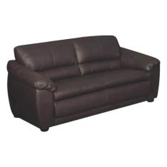 Sofá 3 Lugares Sala de Estar Veneza Couro Marrom G58 - Gran Belo
