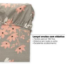 Lençol Solteiro Avulso Elástico Estampado Percal 180 Fios - Bem Me Que