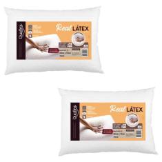 Kit 2 Travesseiros Linha Real Látex - 16cm - Duoflex