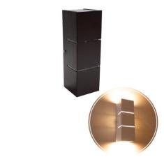 3x Arandela Focos Fachos Frisos 30cm P/ 2 Lâmpadas E27 - MARROM St1286