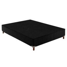 Cama Box Base Universal Casal Sommier Rústico Bordado Black (138x188x30) - Paropas