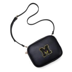 Viverte Bolsa infantil para meninas, bolsa transversal de couro sintético com inicial para meninas, presentes de aniversário personalizados, Preto