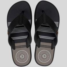 Chinelo Masculino de Dedo Cartago Montreal 11729, Preto, Preto, Inza, 