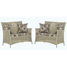 2 Sofás área Externa Igapó Alumínio Fendi Corda Náutica E6 Rami