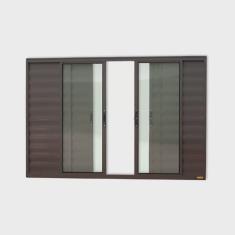 Janela Veneziana Confort 6 Folhas Vidro Liso 100cm x 150cm Brimak