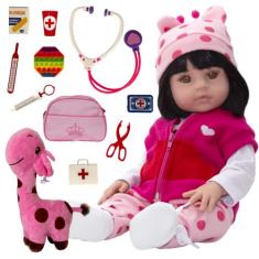 Boneca Reborn Baby Girafinha Com Enxoval Completo - Cegonha Reborn Dol
