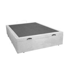 Base Box Baú Viúva Santo Box Suede Cinza 47x128x188