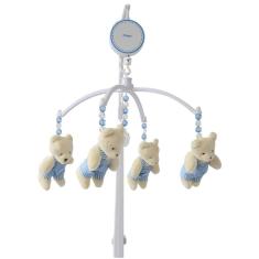 Móbile Musical Azul Para Berço 4 Ursinhos