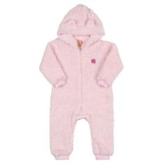 Macacão Peluciado com Touca Up Baby, Rosa, G