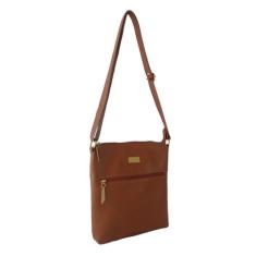 Bolsa Transversal Topgrife Couro Caramelo