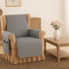 Capa Protetor pra Sofá Poltrona do Papai 1 Lugar Moderna Retrátil Recl