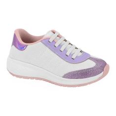 Tenis Menina Molekinha Juvenil Napa 2559.107 Cadarços-Feminino