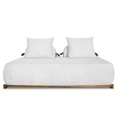 Sofá 2 Lugares 160cm Ilha Base Madeira Viero S06 Boucle Branco - Mpozenato