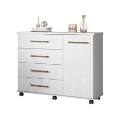 Cômoda Flora 4 Gavetas Branco Brilho - Demóbile, Branco