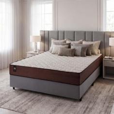 Conjunto Cama Box Espuma Atlanta Marrom Viúva 128x188x62 - King House