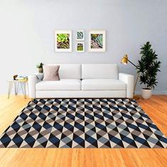 Tapete Mosaico Forms Antiderrapante 140 x 200 cm Cinza Casa Dona