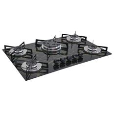 CHAMALAR Cooktop Premium 5 Bocas Tripla Chama Mesclado Bivolt