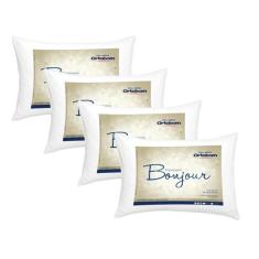 Kit 4 Travesseiros Descanso Bonjour Algodão Branco Familia
