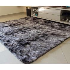 Tapete para Sala e Quarto Felpudo Cronos Casa Dona 100x150 cm Cinza