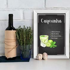 Quadro Decorativo Caipirinha Bebida 22x32 Moldura Branca
