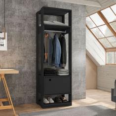 Guarda-Roupa Closet Titan 1 Porta Preto
