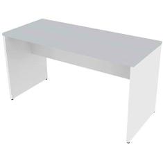 Mesa para Escritório Multiuso 140cmx70cm Corp Bramov Móveis Branco/cinza Cristal