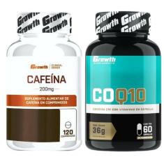 Cafeina Pura 200Mg 120 Caps + Coenzima Q10 60 Caps Growth