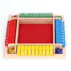Jogo de Fechar a Caixa, Placa de Dados de Madeira Com Base Antiderrapante, 4 Jogadores, Jogo de Mesa Familiar, Jogo de Matemática para Adultos, Crianças, Adição de Aprendizado