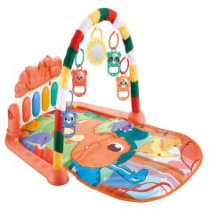 Tapete Ginásio De Atividade Bebê Piano Musical Dino Vermelho