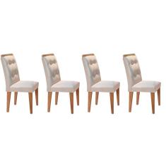 Cadeira Sala de Jantar Imperatriz Kit 4 Un Imbuia/Veludo Creme - Rufato
