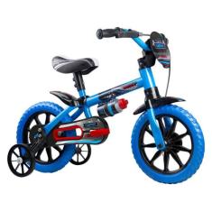 Bicicleta Infantil Aro 12 Nathor Veloz Azul - Com Rodinhas