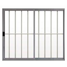 Janela de Alumínio de Correr 100x120cm 2 Folhas Grade Hale Esquadrias Brilhante