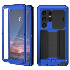 JGY Capa de metal ultra resistente para Samsung S24 com protetor de tela com suporte para câmera Samsung S24 Ultra Full Body Militar resistente à prova de choque capa de teste Dorp para uso externo