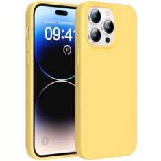 JOOSKO Capa para iPhone 14 Pro Max, capa de telefone de silicone líquido, forro de microfibra macio antiarranhões, [proteção total de grau militar], capa ultrafina à prova de choque, 6,7 polegadas