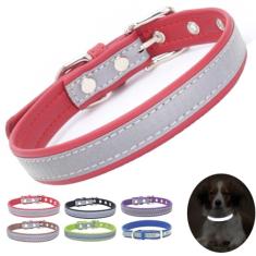 Coleira refletora brilhante para cães, coleiras leves de microfibra macia para gatos de estimação para PP, pequeno, médio, grande, meninos, meninas, filhotes, fêmeas, gatinhos, machos, terrier,