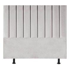 Cabeceira Estofada Cama Box King 195 Cm Paolla Suede cinza Claro