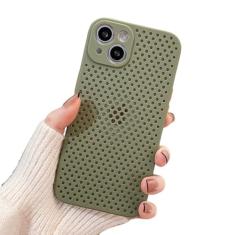 Capa de telefone com resfriamento respirável e dissipação de calor para iPhone 13 12 11 Pro XS Max XR Mini 7 8 Plus SE2020 Capa de TPU macia em cor doce, verde, para Iphone11Pro Max