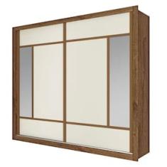 Guarda-Roupa Casal Europa Triunfo Flex 2 Portas de Correr com Espelho 6 Gavetas Internas MDP e MDF - 226cm de Largura