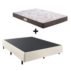 Cama Box Casal Resistente + Colchão Ecoflex Espuma D23 - Cama inHouse