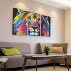 Conjunto Quadro Leao De judá em MDF 94x60cm - Rcs decorações