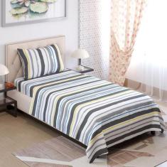 Jogo de Cama Solteiro 3 Peças Micropercal Lençol + Fronha Virol Estamp