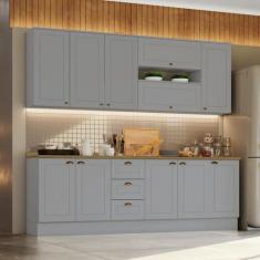 Cozinha Compacta 7 Peças 11 Portas 3 Gavetas Emily - Espresso Móveis