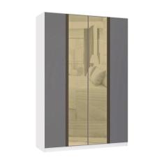 Guarda Roupa 4 Portas 3 Gavetas 159,2 cm com Vidro Reflecta Bronze Pri