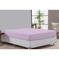 Lençol De Cama Casal Queen Lilás Percal 180 Fios Algodão - Beatriz Enx