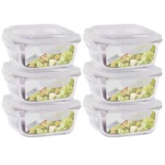 Conjunto 6 Potes Vidro 320Ml Hermético 4 Travas Alimentos - Quality Ho