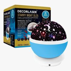 Luminária Abajur Gira Projetor Estrelas LED RGB Starry Night Decorlase
