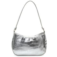 Bolsa Baguete Croco Metalizada Barato Bolsinha De Ombro Dia Dia Festa 