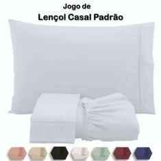 Jogo de lençol cama Casal percal 200 fios varias cores - SAFIRA ENXOVA