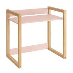 Mesa Infantil Zoe Rosa Fosco/Madeira Natural - Reller Móveis, Rosa Fos