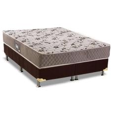 Cama Box Queen: Colchão Espuma Herval D28/Ag65 Black + Base Crc Suede Brown(158X198)